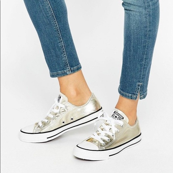 Converse Shoes - Sparkly Gold Converse Sneakers